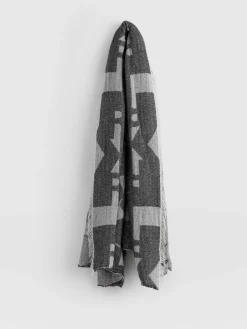 Saint and Sofia Abstract Rock Scarf - Black/Cream