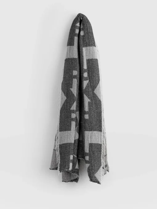 Saint and Sofia Abstract Rock Scarf - Black/Cream