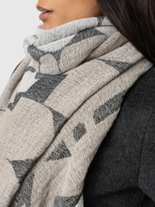 Saint and Sofia Abstract Rock Scarf - Black/Cream