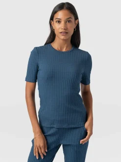 Saint and Sofia Adaline Tee - Teal Rib
