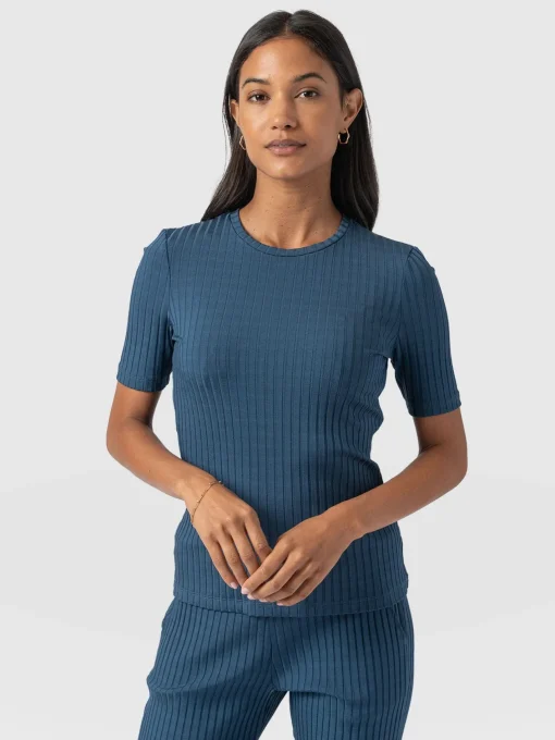 Saint and Sofia Adaline Tee - Teal Rib