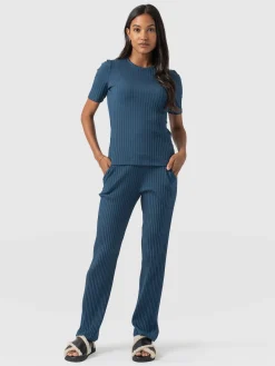 Saint and Sofia Apartment Pant - Teal Rib