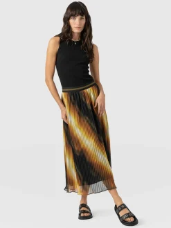 Saint and Sofia Aria Pleated Skirt - Yellow Gradient