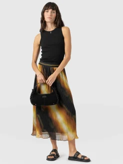 Saint and Sofia Aria Pleated Skirt - Yellow Gradient
