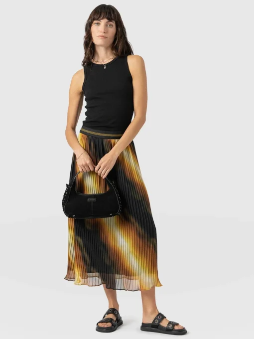 Saint and Sofia Aria Pleated Skirt - Yellow Gradient