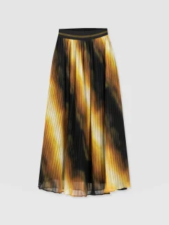 Saint and Sofia Aria Pleated Skirt - Yellow Gradient