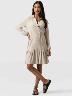Saint and Sofia Aurelia Mini Linen Dress - Oatmeal