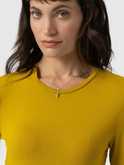 Saint and Sofia Austen Crew Neck Long Sleeve Tee - Mustard
