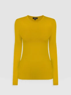 Saint and Sofia Austen Crew Neck Long Sleeve Tee - Mustard