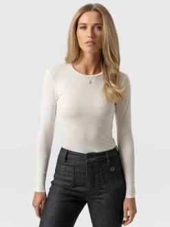 Saint and Sofia Austen Crew Neck Tee - Cream