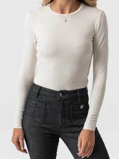 Saint and Sofia Austen Crew Neck Tee - Cream