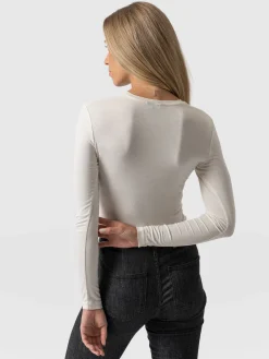 Saint and Sofia Austen Crew Neck Tee - Cream
