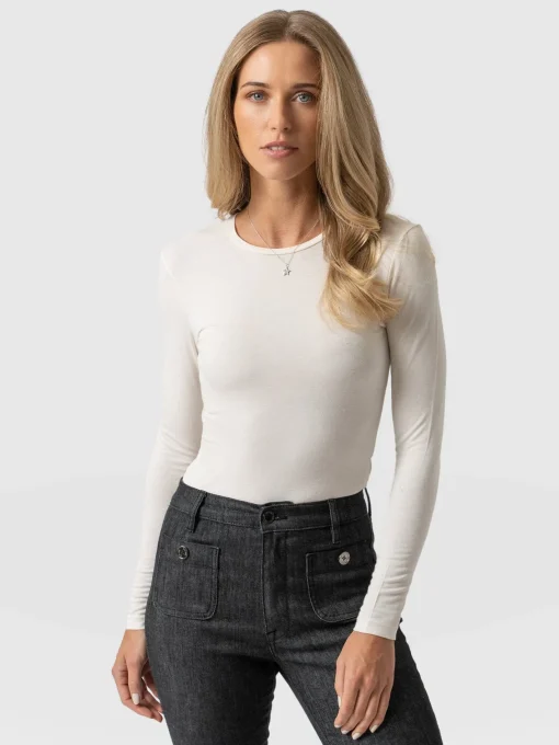 Saint and Sofia Austen Crew Neck Tee - Cream