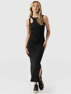 Saint and Sofia Axel Cut Out Dress - Black