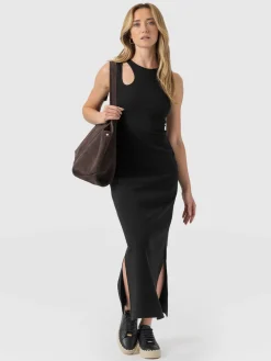 Saint and Sofia Axel Cut Out Dress - Black