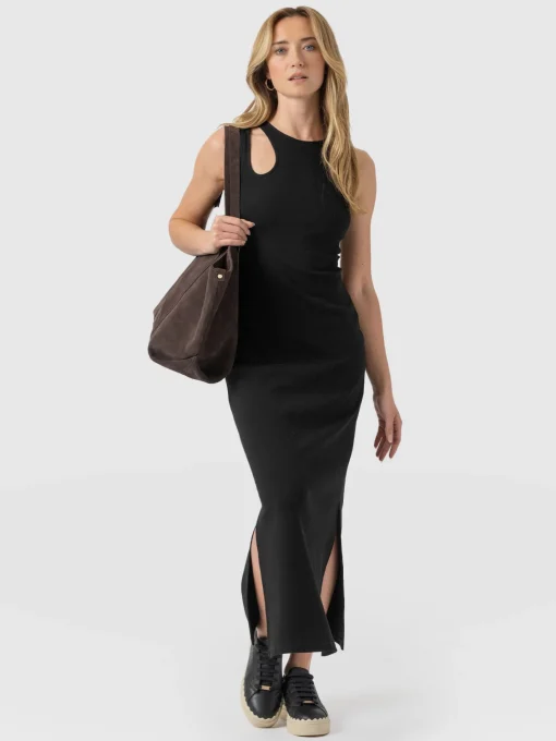 Saint and Sofia Axel Cut Out Dress - Black