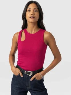 Saint and Sofia Axel Cut Out Vest - Fuchsia Pink