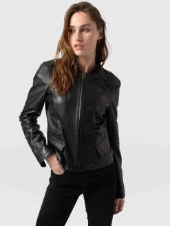 Saint and Sofia Blane Leather Jacket - Black