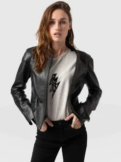 Saint and Sofia Blane Leather Jacket - Black