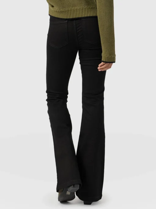 Saint and Sofia Bowie Stretch Flare Jeans - Jet Black