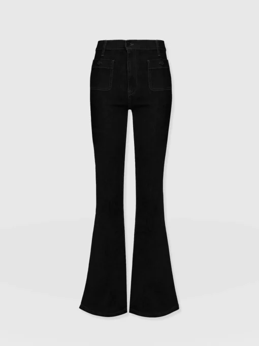 Saint and Sofia Bowie Stretch Flare Jeans - Jet Black