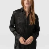 Saint and Sofia Boyfriend Shirt - Black & Gold Floral Burnout