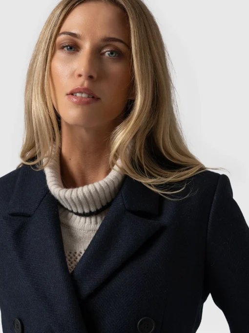Saint and Sofia Cambridge Coat - Navy Chevron