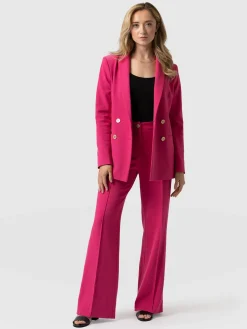 Saint and Sofia Cambridge Tailored Wide Leg Pant - Hot Pink