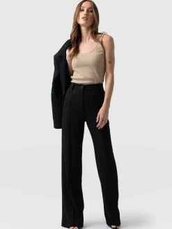 Saint and Sofia Cambridge Tailored Wide Leg Pant - Black