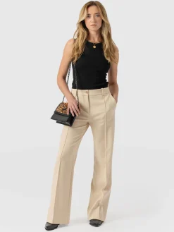 Saint and Sofia Cambridge Tailored Wide Leg Pant - Beige