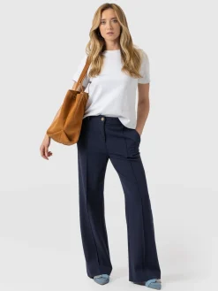 Saint and Sofia Cambridge Tailored Wide Leg Pant - Navy
