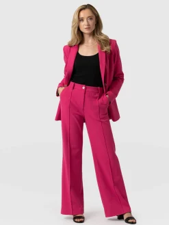 Saint and Sofia Cambridge Tailored Wide Leg Pant - Hot Pink