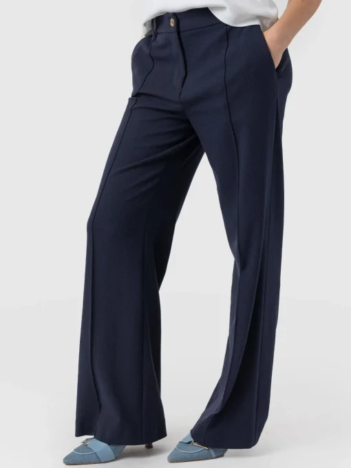 Saint and Sofia Cambridge Tailored Wide Leg Pant - Navy