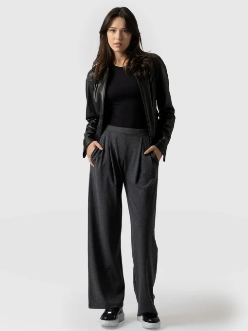 Saint and Sofia Camden Wide Leg Pant - Charcoal