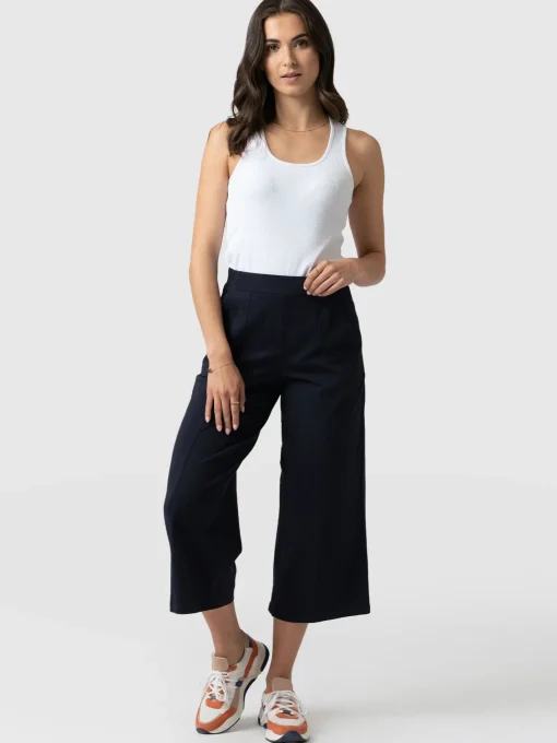 Saint and Sofia Cara Wide Leg Culotte - Navy