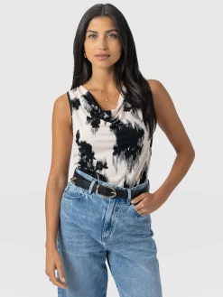 Saint and Sofia Cowl Neck Cami - White Fade Floral