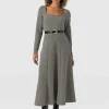 Saint and Sofia Darcey Flared Dress - Cream Lurex