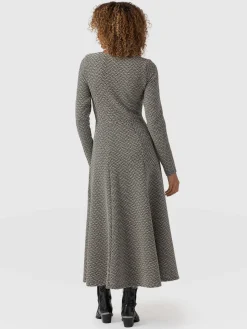 Saint and Sofia Darcey Flared Dress - Cream Lurex