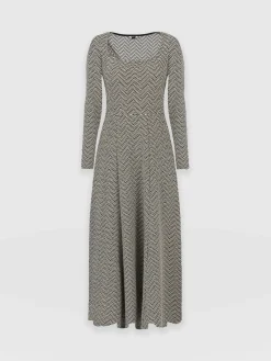 Saint and Sofia Darcey Flared Dress - Cream Lurex