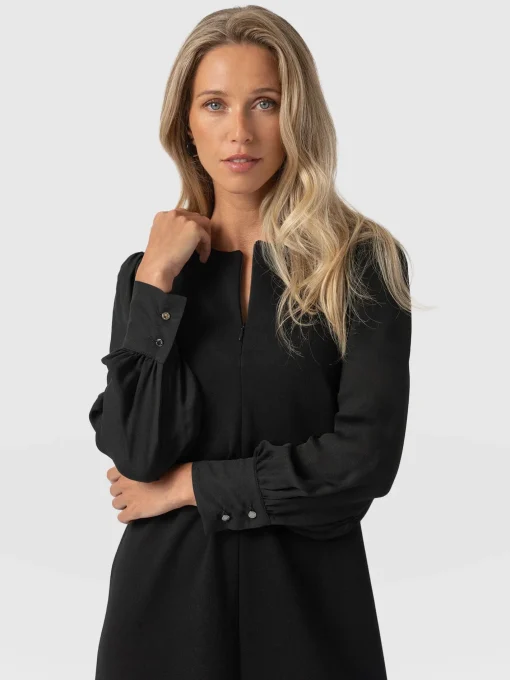 Saint and Sofia Esme Zip Up Dress - Black