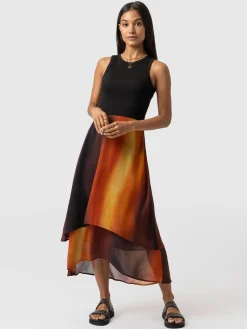 Saint and Sofia Etta Layered Dress - Amber Gradient