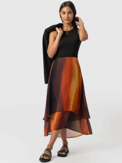 Saint and Sofia Etta Layered Dress - Amber Gradient
