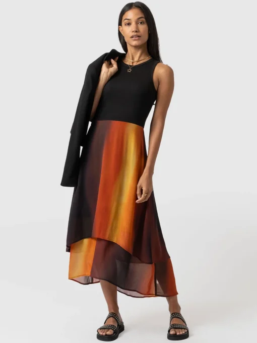 Saint and Sofia Etta Layered Dress - Amber Gradient
