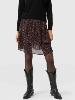 Saint and Sofia Etta Mini Layered Skirt - Red Ditsy Leopard