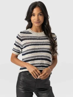 Saint and Sofia Fearne Knit Tee - Blue Stripe