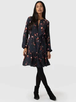 Saint and Sofia Fia Mini Tiered Dress - Dark Roses