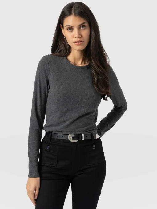 Saint and Sofia Glen Crew Neck Tee - Charcoal