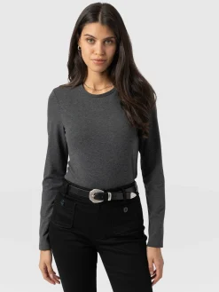 Saint and Sofia Glen Crew Neck Tee - Charcoal