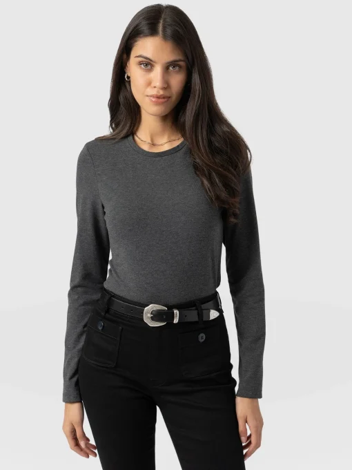 Saint and Sofia Glen Crew Neck Tee - Charcoal