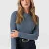 Saint and Sofia Glen Crew Neck Tee Long Sleeve - Blue